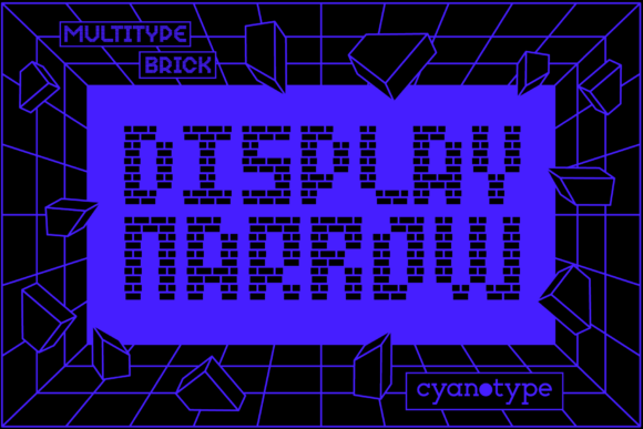 MultiType Brick Display Narrow: A Pixelated Font for Modern Design
