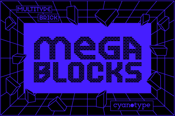 MultiType Brick Mega Blocks: A Pixel Font with Attitude