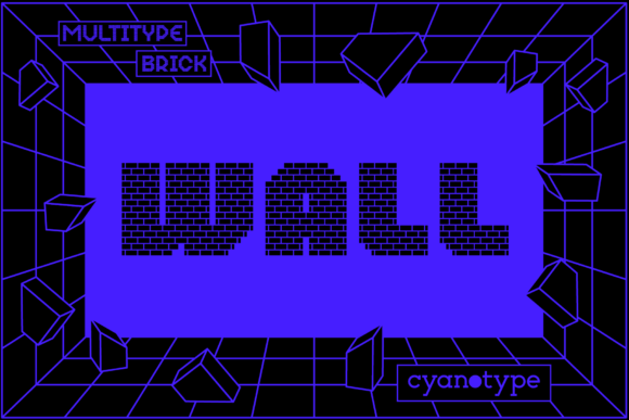 MultiType Brick Wall: The Pixelated Display Font for Bold Brands