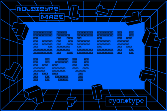 MultiType Maze Greek Key: A Bold, Pixelated Display Typeface
