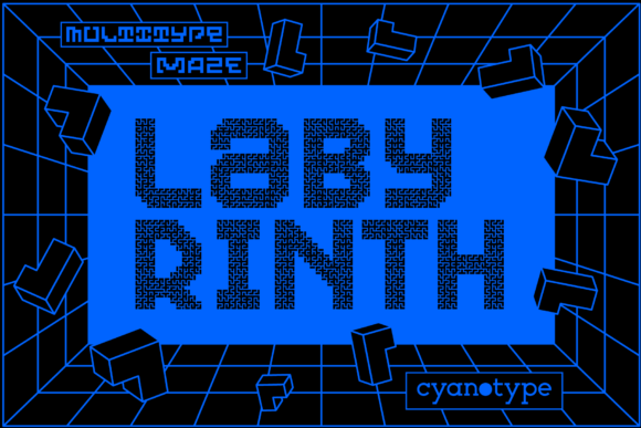 MultiType Maze Labyrinth: A Font for Bold, Modern Designs