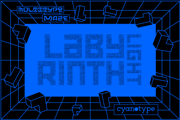 MultiType Maze Labyrinth Light: A Bold Pixel Font for Creative Projects
