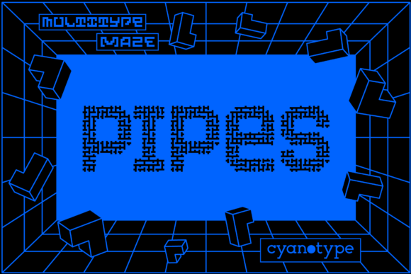 MultiType Maze Pipes: A Pixel Font for Bold, Creative Brands