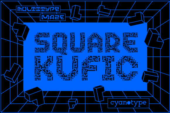 MultiType Maze Square Kufic: A Fresh Take on Pixelated Typography