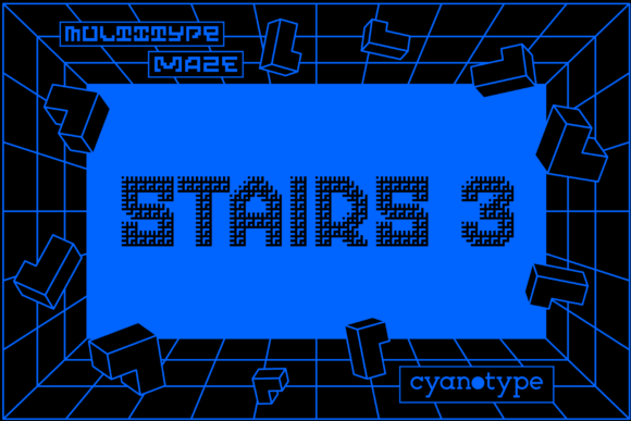 MultiType Maze Stairs 3: A Pixel Font with Character