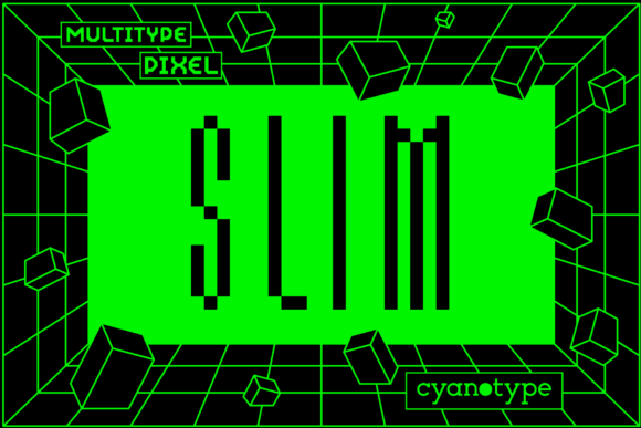 MultiType Pixel Slim: The Display Font with Digital Edge