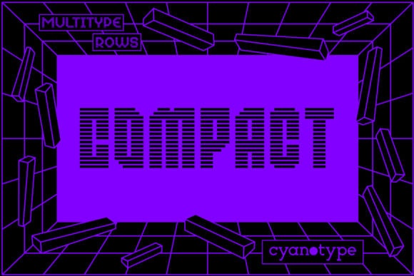 MultiType Rows Compact: A Pixel Font with Modern Edge